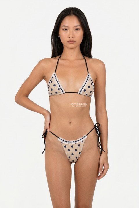 Dotted Top & Tie-Side Bottoms Bikini