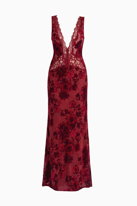 Soft Floral Satin Maxi