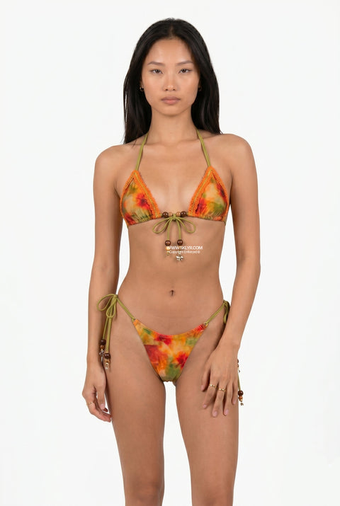 Vibrant Tropical String Bikini