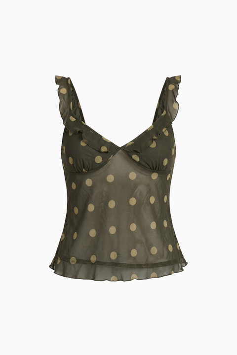 Dark Olive Spotted Crop Top