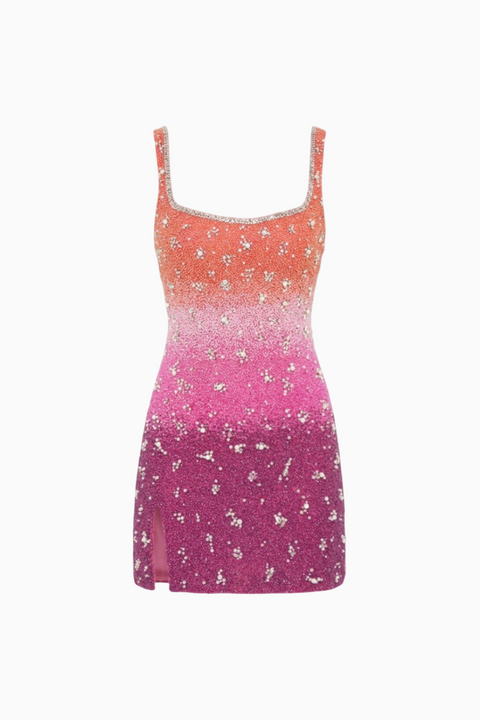 Pink Ombre Sequin Mini Dress