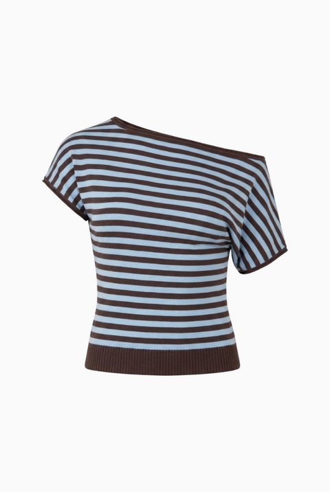 Asymmetrical Striped Knit Top