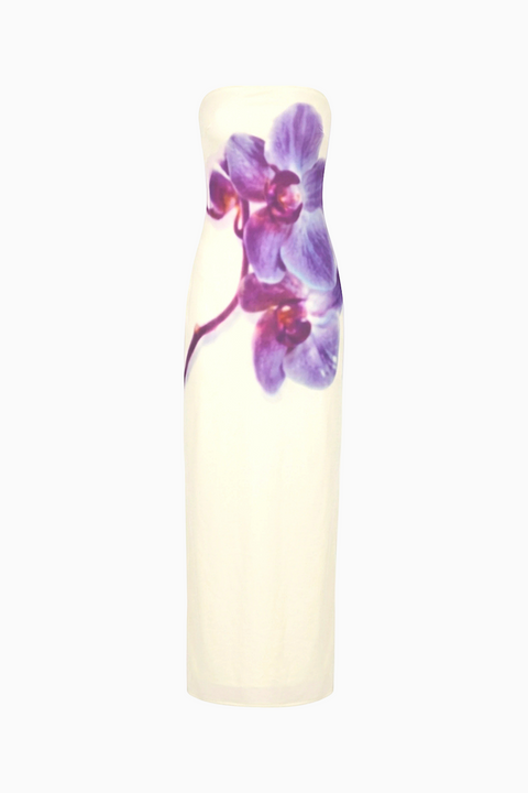 White Orchid Strapless Maxi Dress
