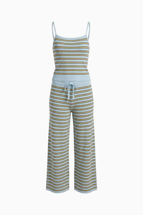Striped Knit Loungewear Set