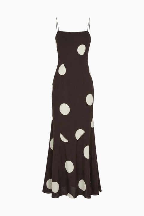 Black Polka Dot Slip Maxi Dress