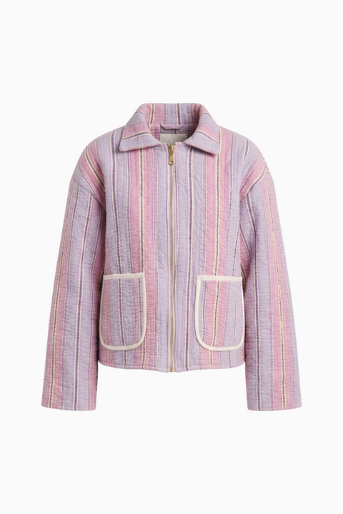 Pastel Stripe Quilted Jacket