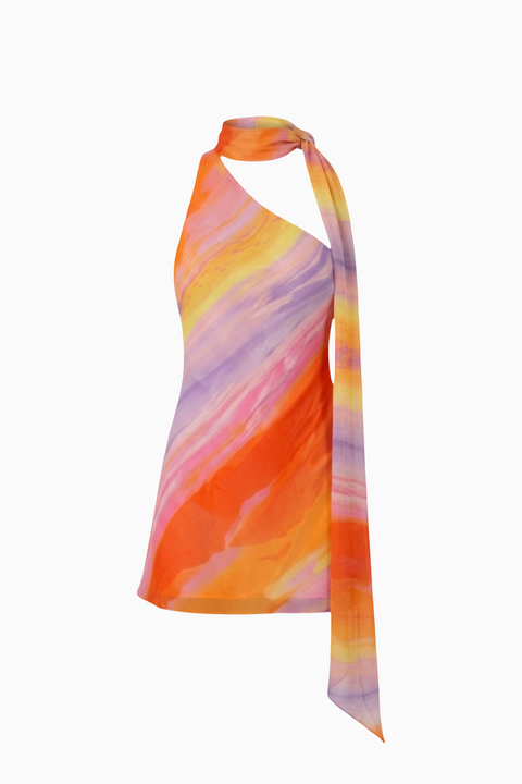 Orange & Purple Abstract Swirl Dress