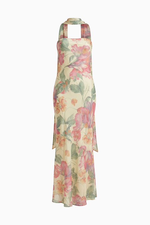Ivory Strapless Structured Maxi Dress