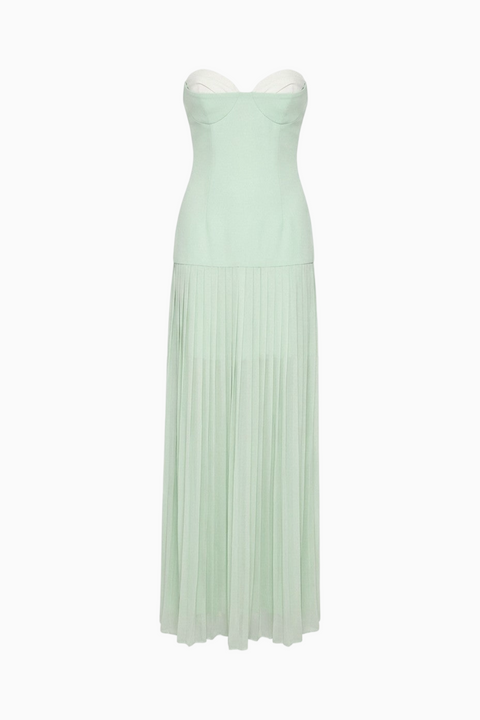 Mint Satin Sleek Gown Dress