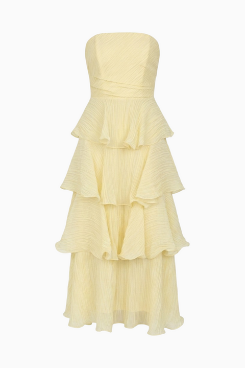 Elegant Strapless Tiered Dress