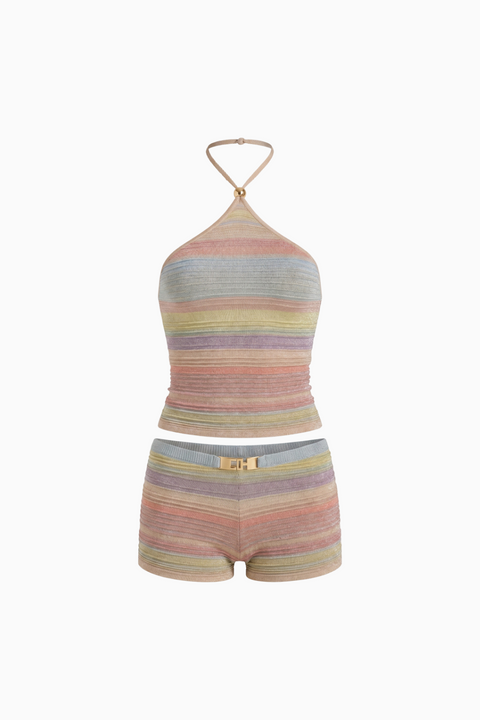 Sunset Horizon Striped Two-Piece Set