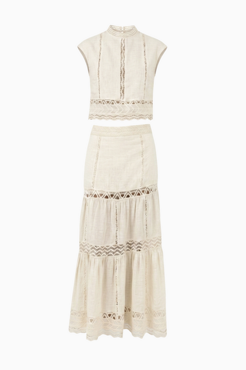 Ivory Tiered Ruffle Two-Piece Set