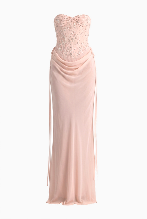 Blush Satin Slip Two-Piece Set