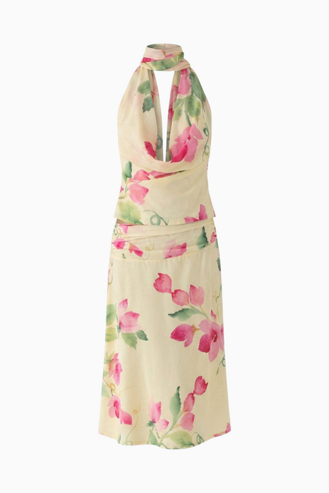 Yellow Floral Maxi Skirt Set