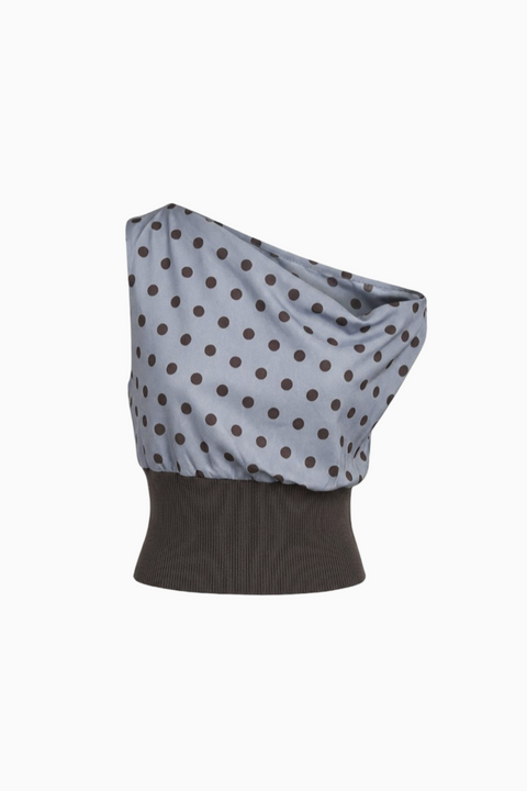 One-Shoulder Polka Dot Top