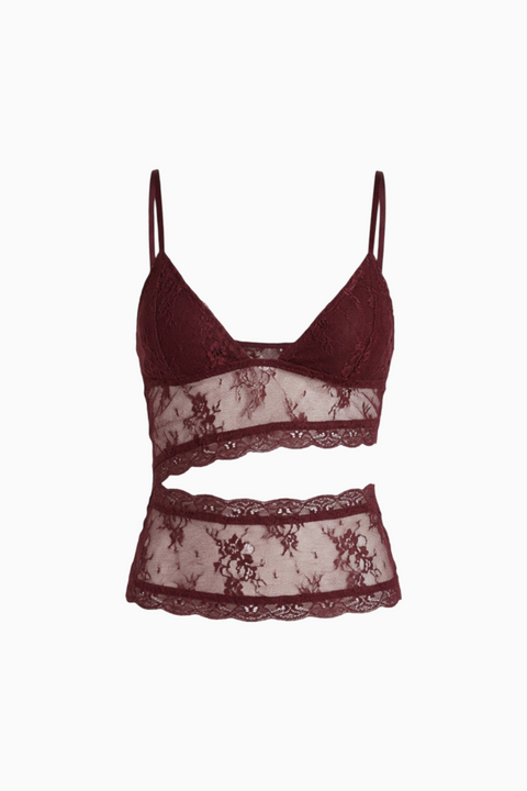 Multicolor Mesh Print Fitted Top