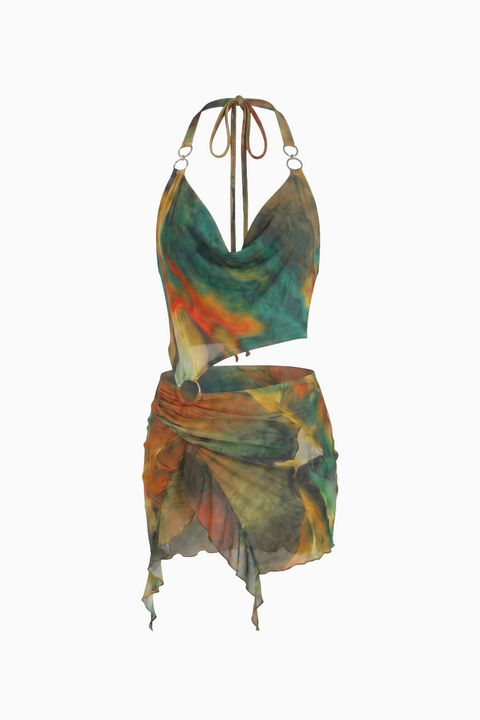 Draped Asymmetric Mini Dress