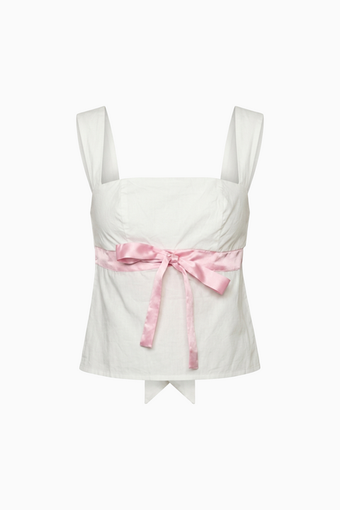 Pink & Cream Printed Crop Top