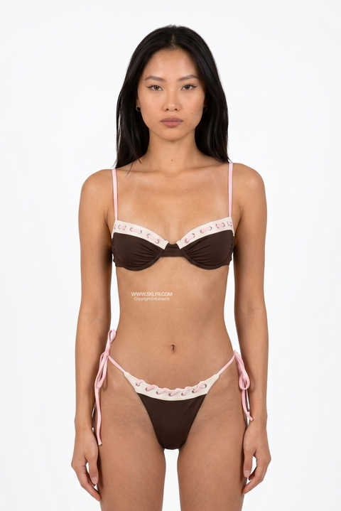 Brown Corset-Style Bikini