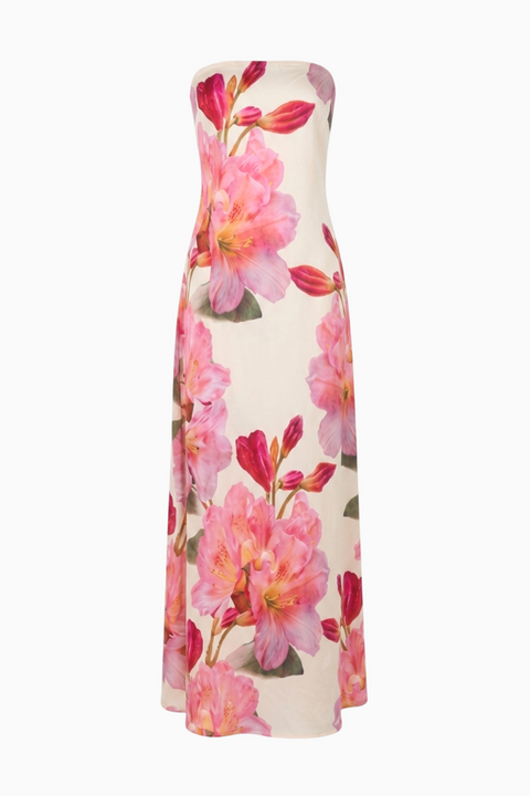 Pink Vibrant Floral Maxi Dress