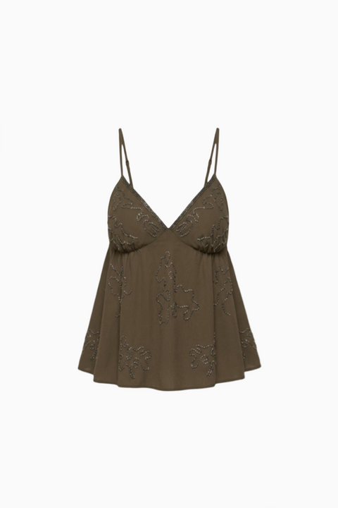 Dark Olive Fitted Cami Top