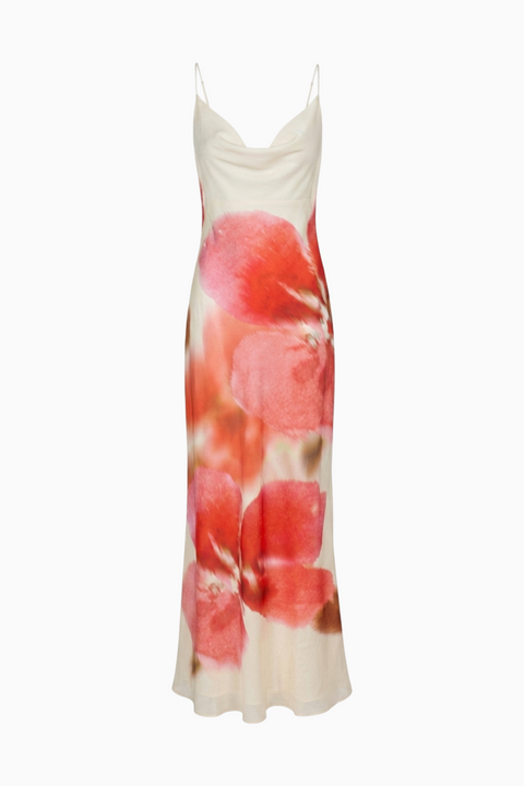 Red Floral Slip Maxi