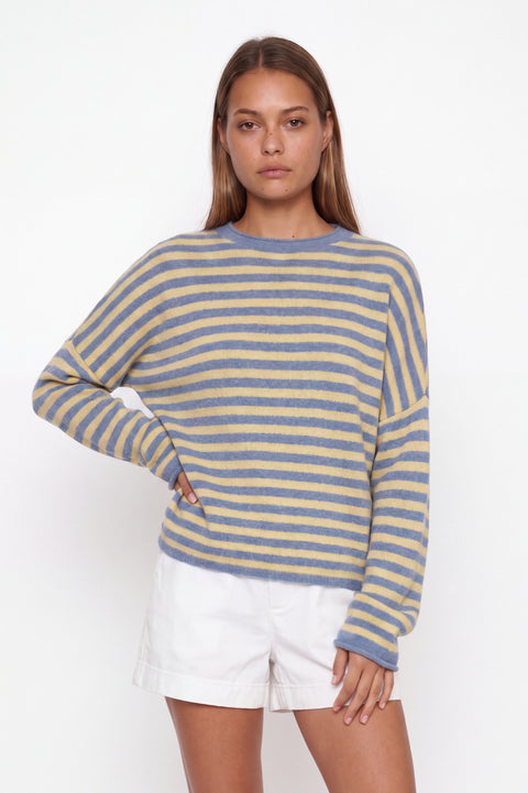 Cozy Striped Crewneck Pullover Sweater