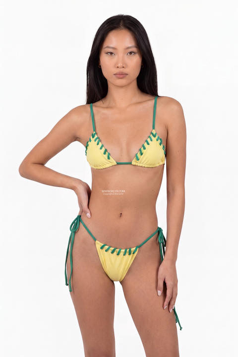 Yellow String Triangle Bikini