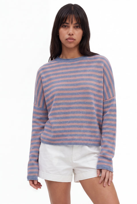 Cozy Striped Crewneck Pullover Sweater