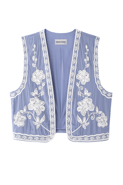 Pepitta Blue Waistcoat | | S | Agnese Studios