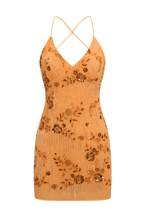 Tellisa Orange Dress | | S | Agnese Studios