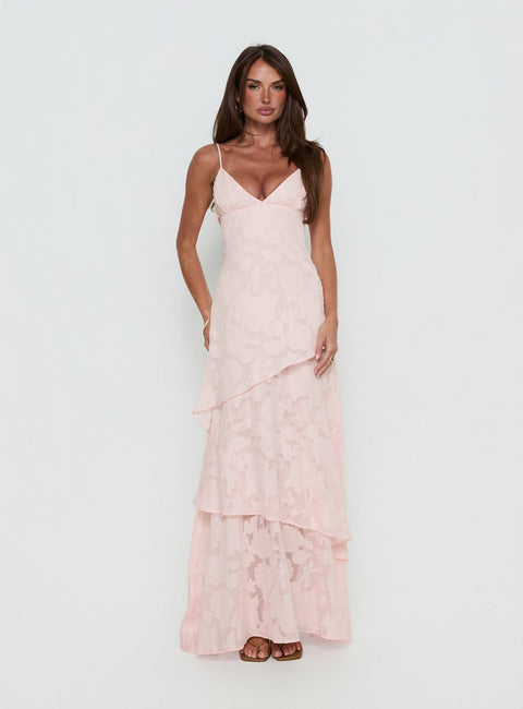 Blush Ruffle-Tier Maxi Dress   FALTA ESPALDA Y MARCA DE AGUA