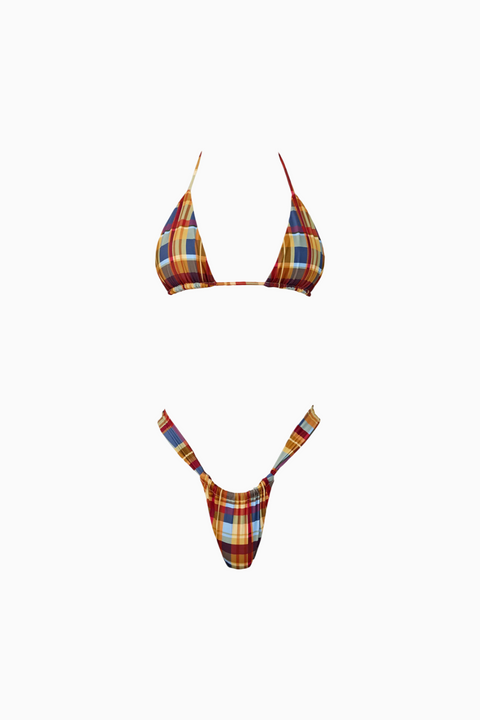 Women's Plaid Triangle Bikini