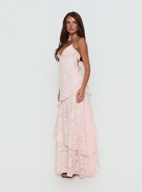 Blush Ruffle-Tier Maxi Dress   FALTA ESPALDA Y MARCA DE AGUA