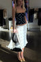 White Satin Polka Dot Skirt