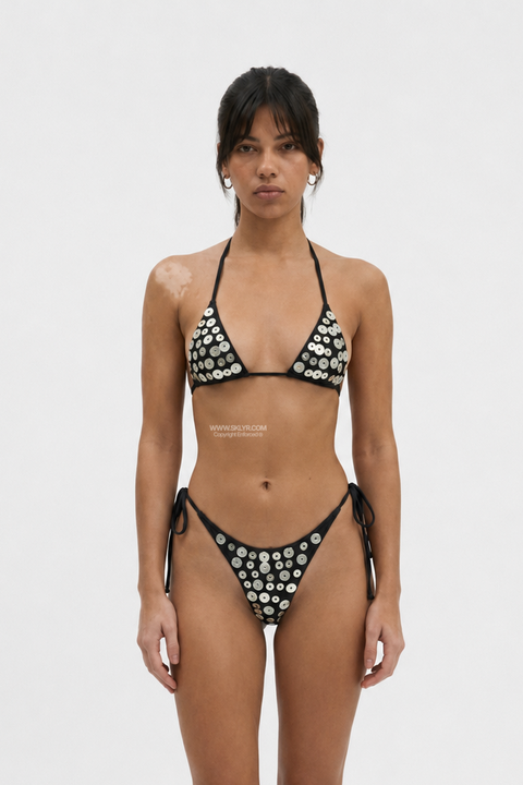 Mother-of-Pearl Disc String Bikini