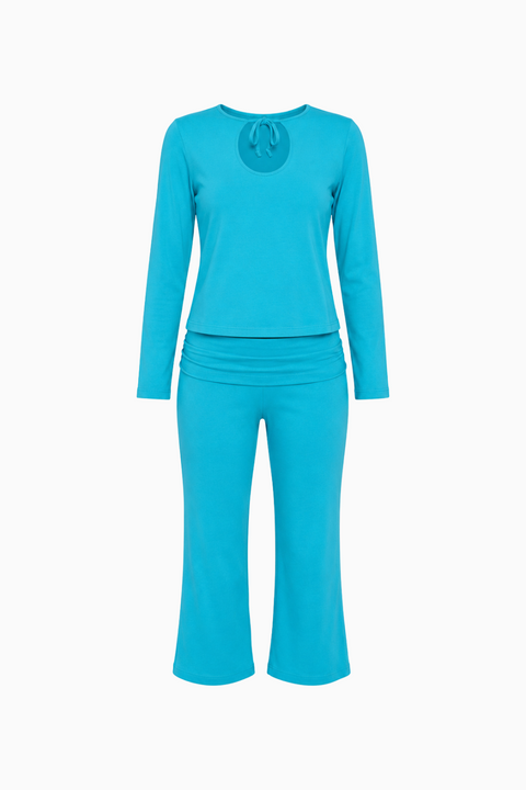 Turquoise Flare Pant Sleep Set
