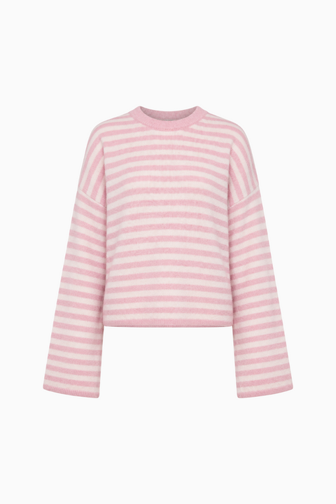 Oversized Striped Knit Crewneck Sweater