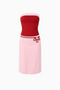 Pink Strapless Contrast Set