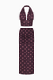 Mesh Polka Dot Halter Crop Top & Skirt Set