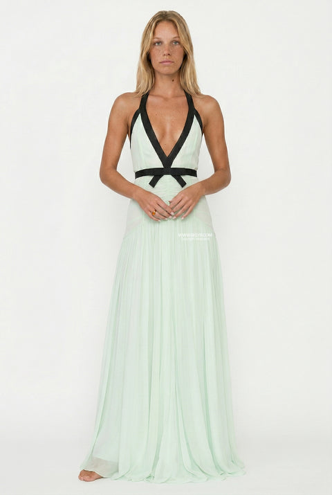 Mint Halterneck Flowing Maxi Dress