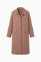 Brown and White Gingham Longline Trench Coat
