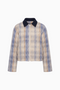 Relaxed Plaid Zip-Up Jacket