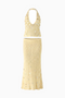 Cream Embellished Knit Two-Piece Set