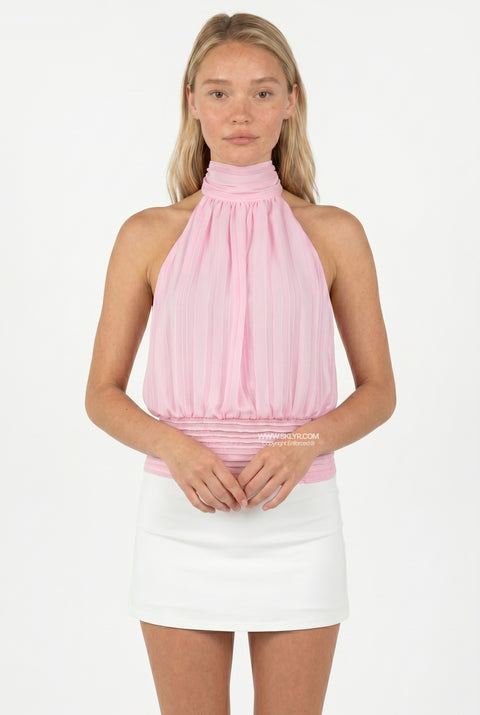 Halterneck Gathered Top