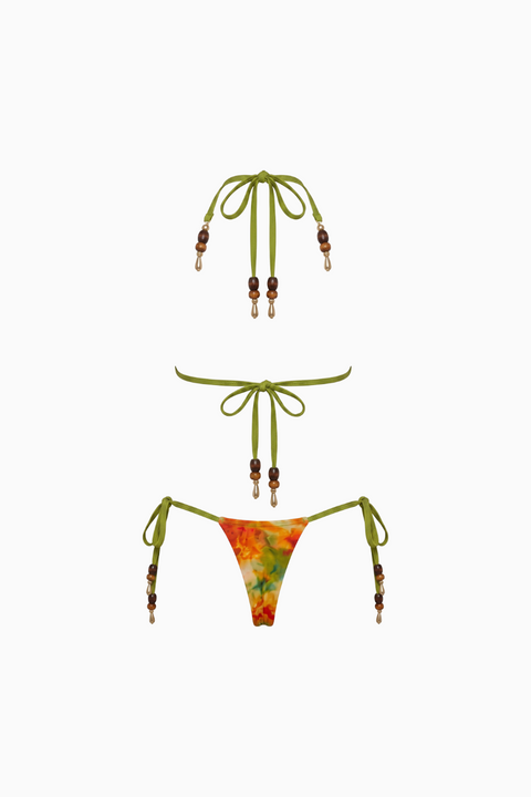 Vibrant Tropical String Bikini