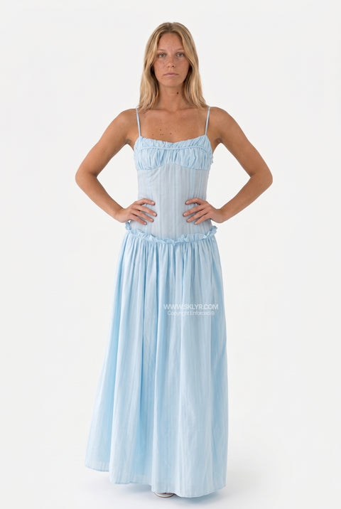 Sky Blue Spaghetti Strap Maxi Dress