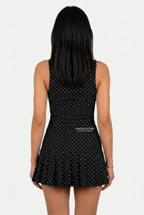Strapless Polka Dot Mini Dress