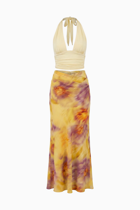 Tie-Dye Halter & Skirt Set