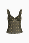 Dark Olive Spotted Crop Top